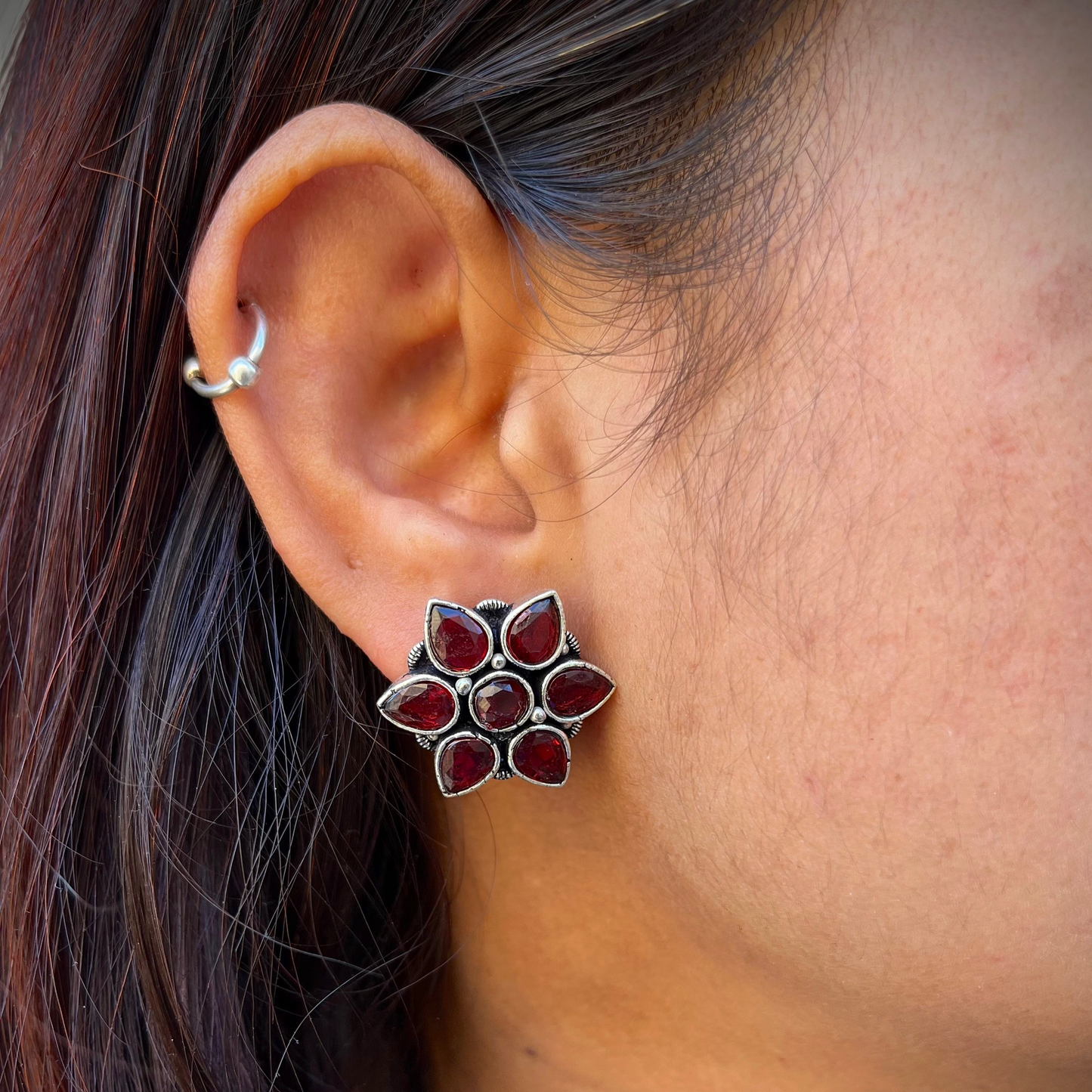 Maroon Sitruti Earrings